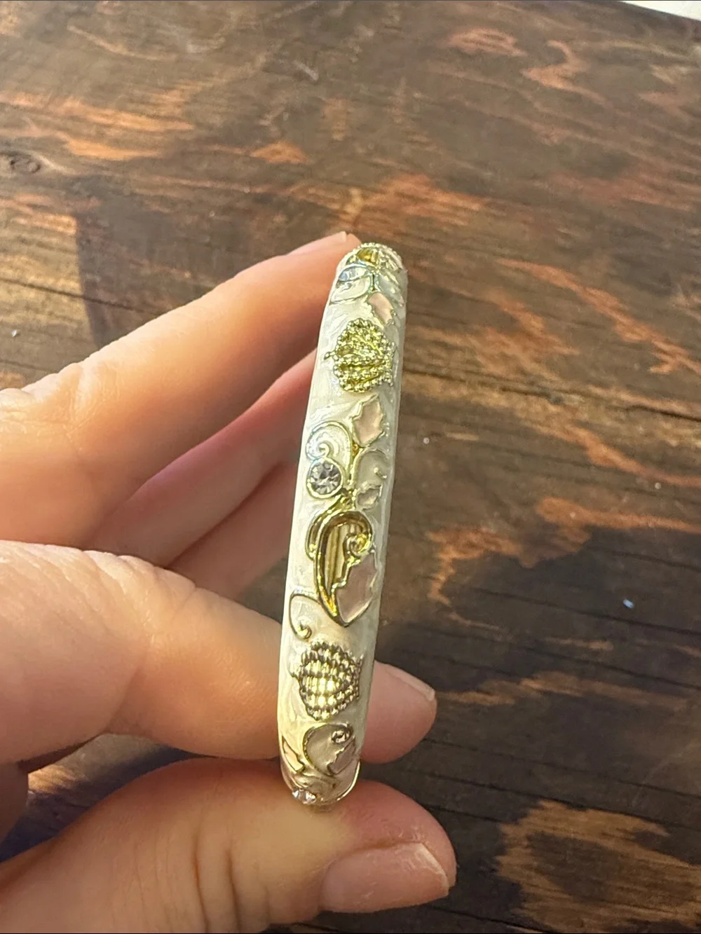Gold Plated Crown Motif Bangle Bracelet - Women Jewelry